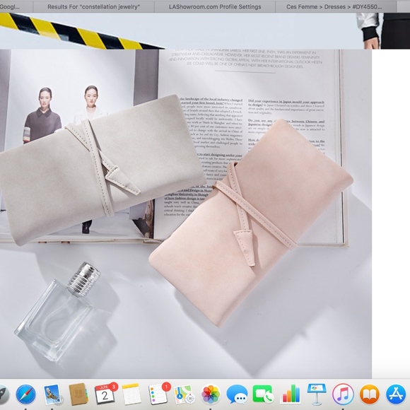 Leather Wrap around wallet/clutch in grey - Picture 5 of 8